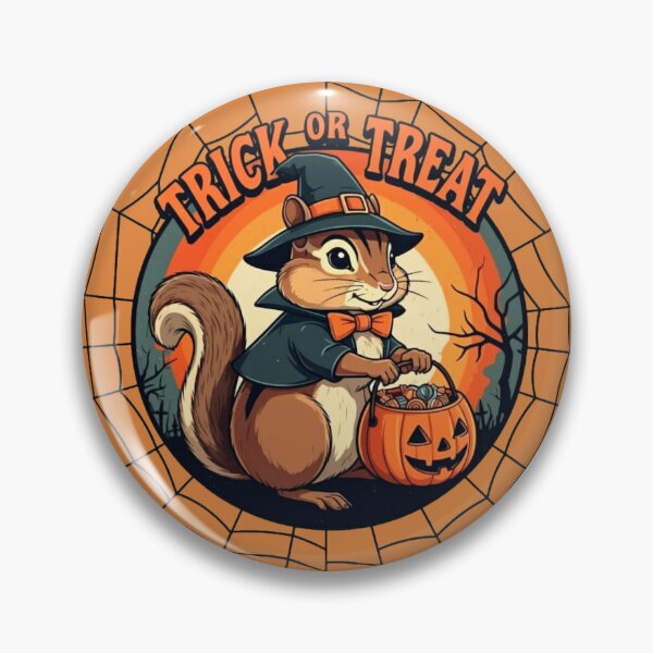 Item preview, Trick or Treat Cartoon Chipmunk in Costume with Jack-o-Lantern Bag – Halloween Design designed and sold by Claw Prod Co.