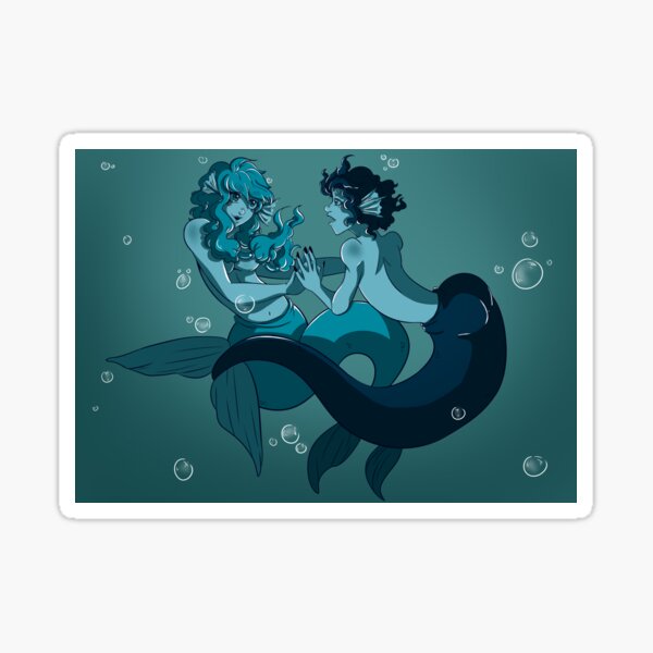 Marfolk - Mermaid and Merman couple Sticker