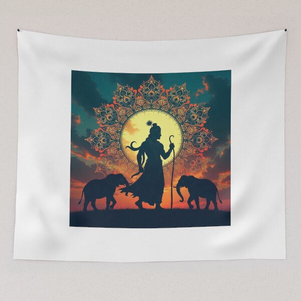 Item preview, Happy Dussehra Festival Card with Lord Rama Silhouette designed and sold by hjian8219.