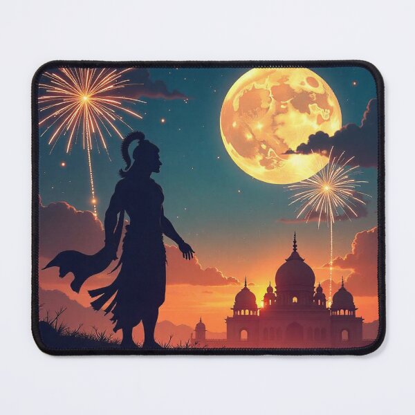 Item preview, Happy Dussehra Festival Card with Lord Rama Silhouette designed and sold by hjian8219.
