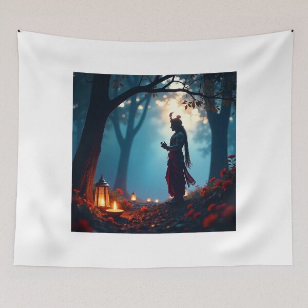 Item preview, Happy Dussehra Festival Card with Lord Rama Silhouette designed and sold by hjian8219.
