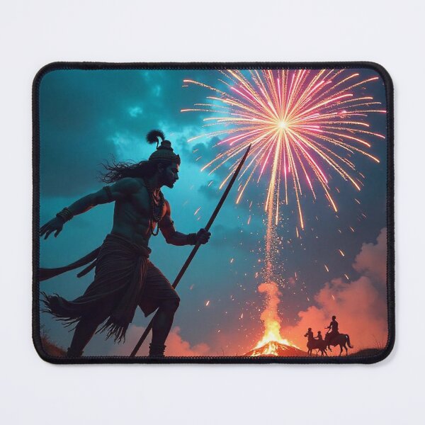 Item preview, Happy Dussehra Festival Card with Lord Rama Silhouette designed and sold by hjian8219.