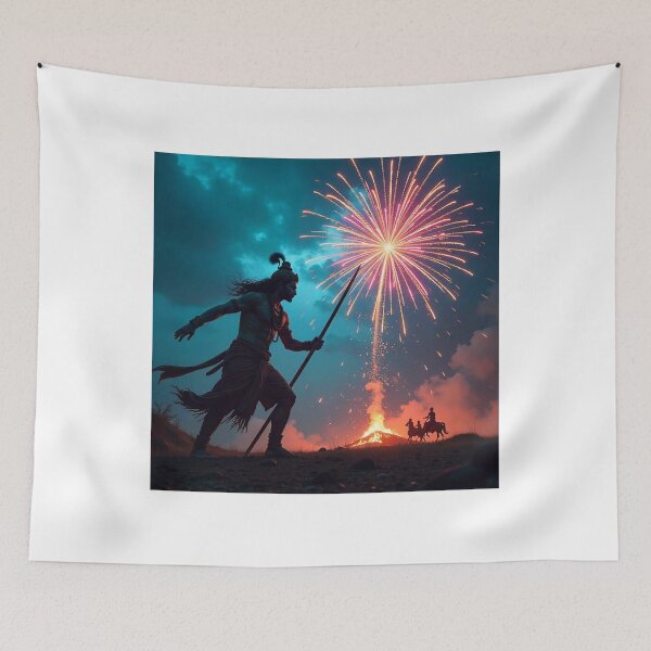 Item preview, Happy Dussehra Festival Card with Lord Rama Silhouette designed and sold by hjian8219.