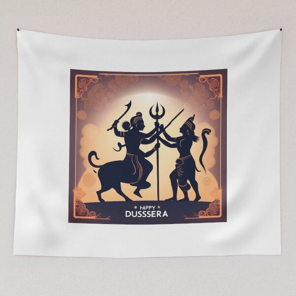Item preview, Happy Dussehra Festival Card with Lord Rama Silhouette designed and sold by hjian8219.