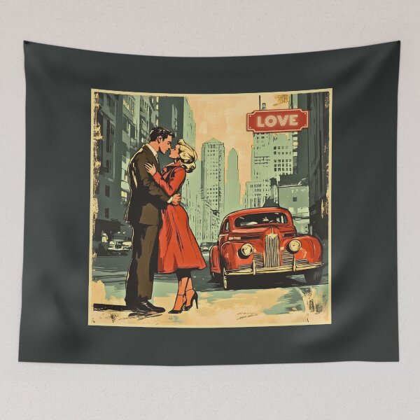 Item preview, Love, vintage cartoon style artwork, retro picture designed and sold by silent-violin.