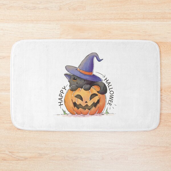 Item preview, Cat in pumpkin - Cute cat in pumpkin with witch hat for Halloween designed and sold by Virginiia89.