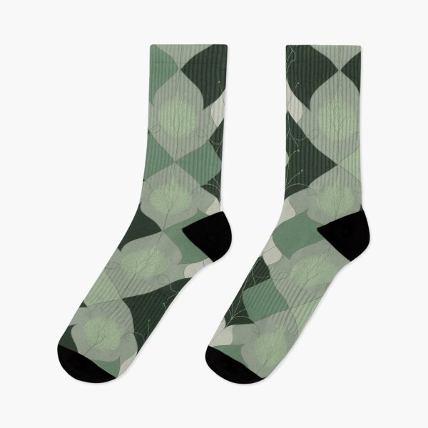 Artikelvorschau, Abstraktes Argyle-Muster in Dunkeljade und Frühlingsgrün entworfen und verkauft von burbankdesigns.
