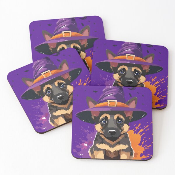 Item preview, Splash Art German Shepard Puppy in a Witch Hat designed and sold by CosioInc.
