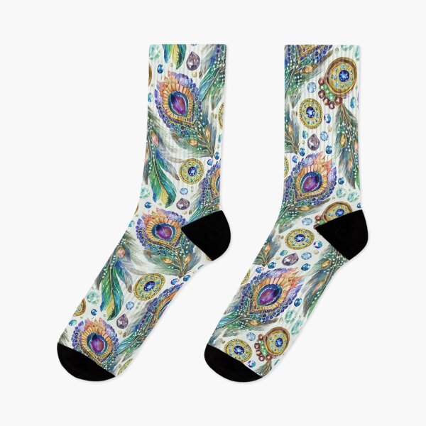 Item preview, Jewelled Peacock Feather Pattern – Intricate Zentangle Design in Vibrant Colors designed and sold by Ladyfyre.