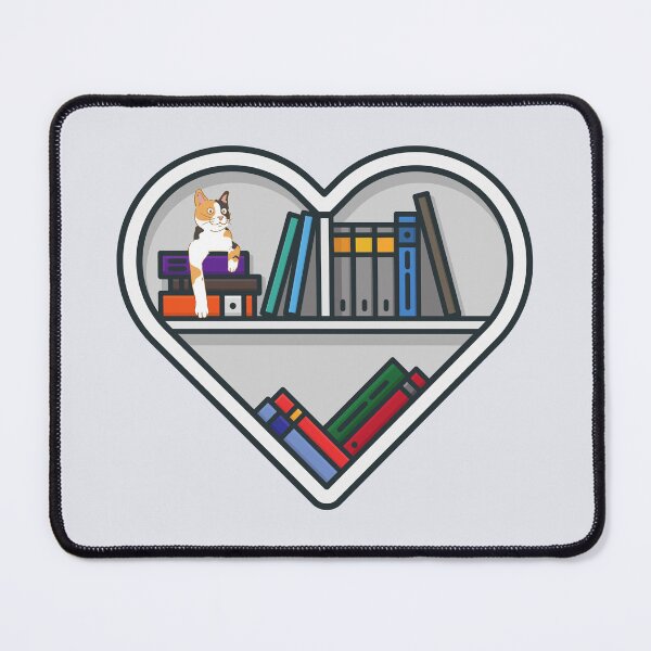 Item preview, Bookish Cat Aesthetic - Cat On A Bookshelf - Heart Shape Bookshelf designed and sold by Wiss2Arts.