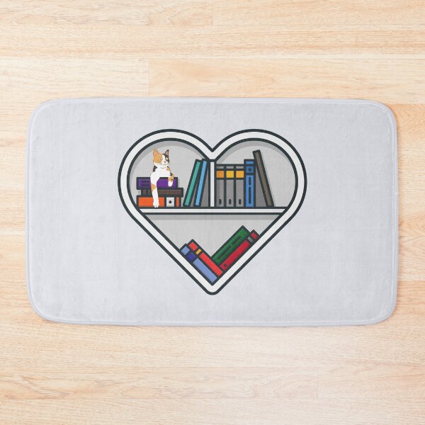 Item preview, Bookish Cat Aesthetic - Cat On A Bookshelf - Heart Shape Bookshelf designed and sold by Wiss2Arts.