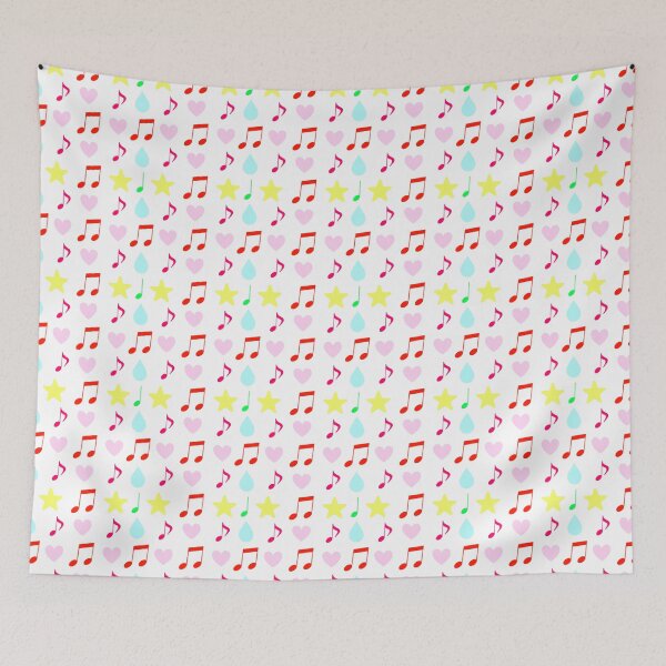 Item preview, A pattern of musical notes and hearts is displayed on a white background designed and sold by PWDigitalArt.