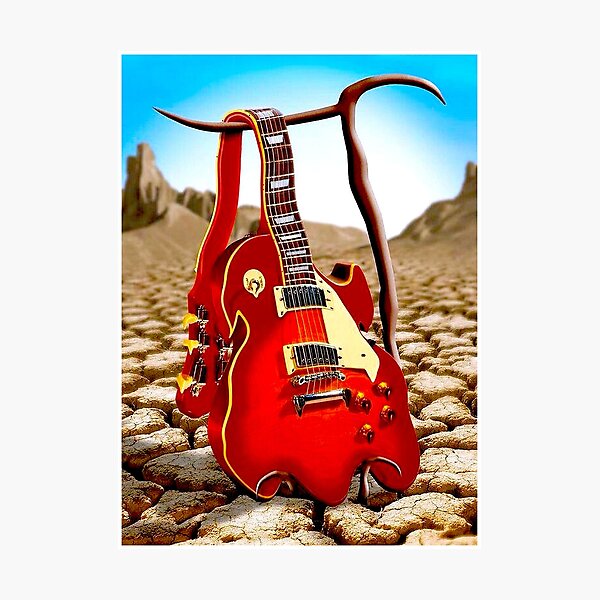 Item preview, MELTED GUITAR : Vintage Abstract  Desert Print designed and sold by posterbobs.