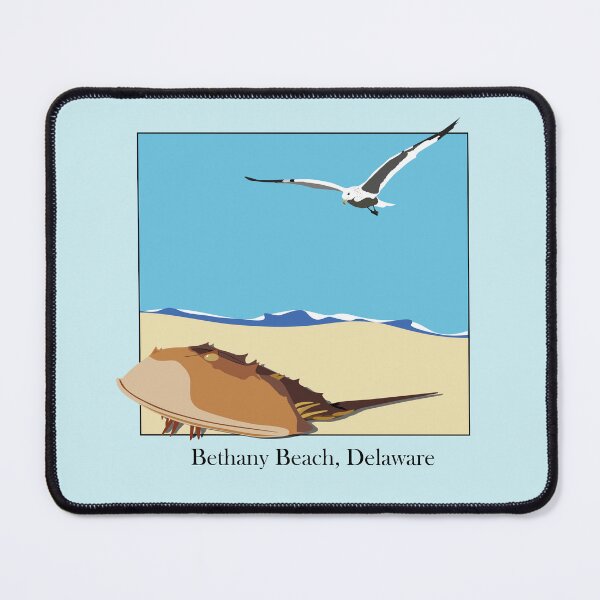 Item preview, Horseshoe Crab and Seagull Beach Design Bethany Beach, Delaware Baskerville designed and sold by laughingwillows.