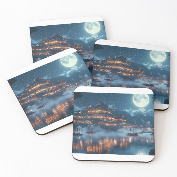 Item preview, Mystical Palace Under the Full Moon in Japanese Style designed and sold by Cozirlax.