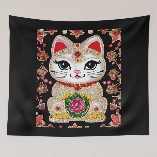 Item preview, A Maneki Neko dressed in jewels designed and sold by takenoko7mayo8.