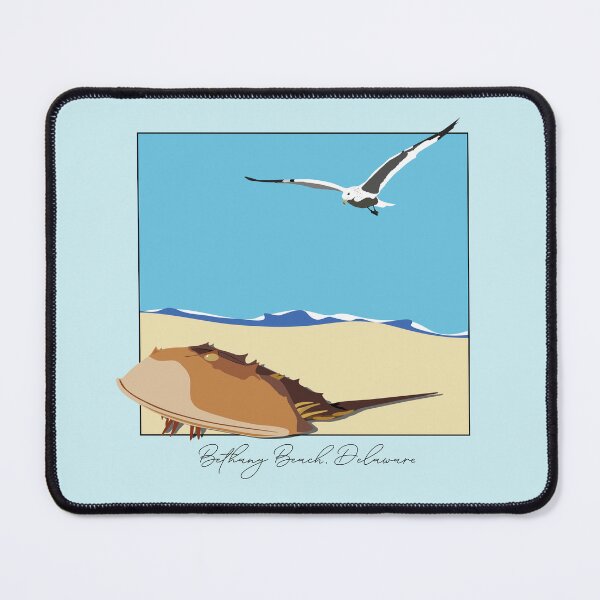 Item preview, Horseshoe Crab and Seagull Beach Design Bethany Beach, Delaware Script designed and sold by laughingwillows.