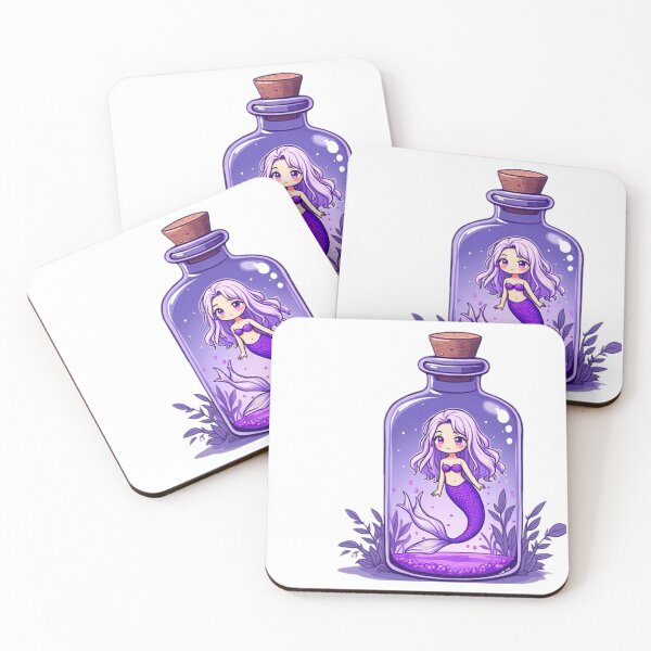 Item preview, Purple mermaid in a bottle designed and sold by Kelly Tappero.
