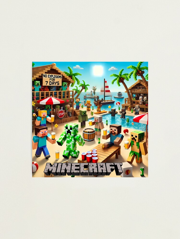 Minecraft Peaceful Party on the Island Resort Photographic Print
