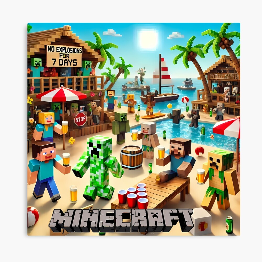 Minecraft Peaceful Party on the Island Resort Photographic Print