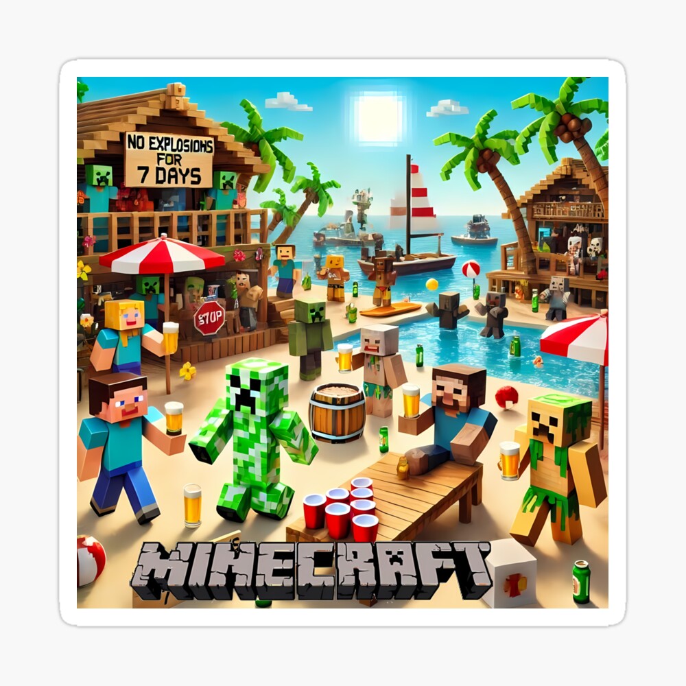 Minecraft Peaceful Party on the Island Resort Photographic Print