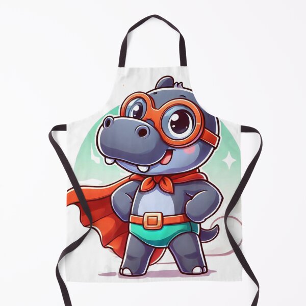 Item preview, Superhero Hippo Kid - Adorable Cartoon Sticker designed and sold by takeng07.