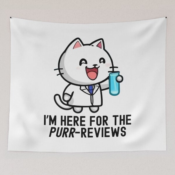 Item preview, I'm Here For The Purr-Reviews | Funny Professor | Science Cat | Experiment Cat | Geeky Cat Lover | Laboratory Cat | Professor Humor designed and sold by jadedscientist.