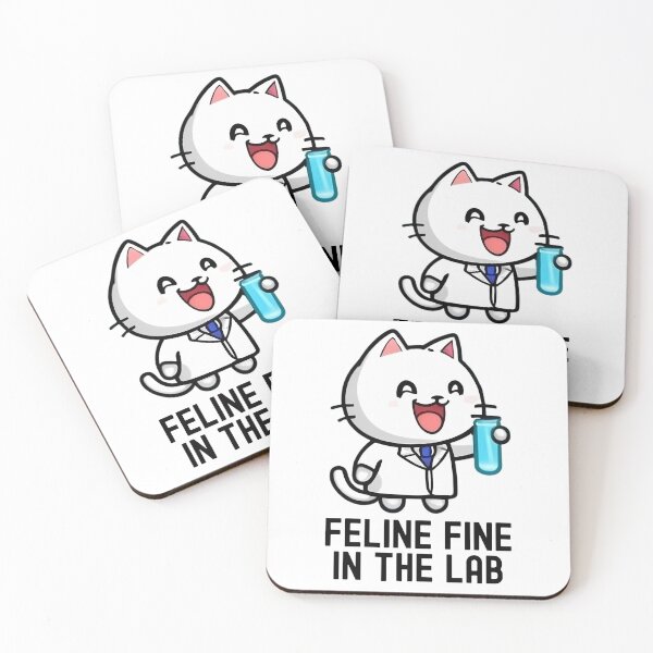 Item preview, Feline Fine In The Lab | Science Cat | Experiment Cat | Geeky Cat Lover | Laboratory Cat | Geek Cat | Nerd Cat designed and sold by jadedscientist.