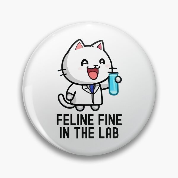 Item preview, Feline Fine In The Lab | Science Cat | Experiment Cat | Geeky Cat Lover | Laboratory Cat | Geek Cat | Nerd Cat designed and sold by jadedscientist.