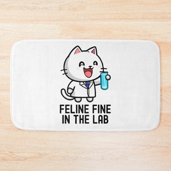 Item preview, Feline Fine In The Lab | Science Cat | Experiment Cat | Geeky Cat Lover | Laboratory Cat | Geek Cat | Nerd Cat designed and sold by jadedscientist.