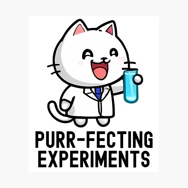 Item preview, Purr-fecting Experiments | Science Cat | Experiment Cat | Geeky Cat Lover | Laboratory Cat | Geek Cat | Nerd Cat designed and sold by jadedscientist.