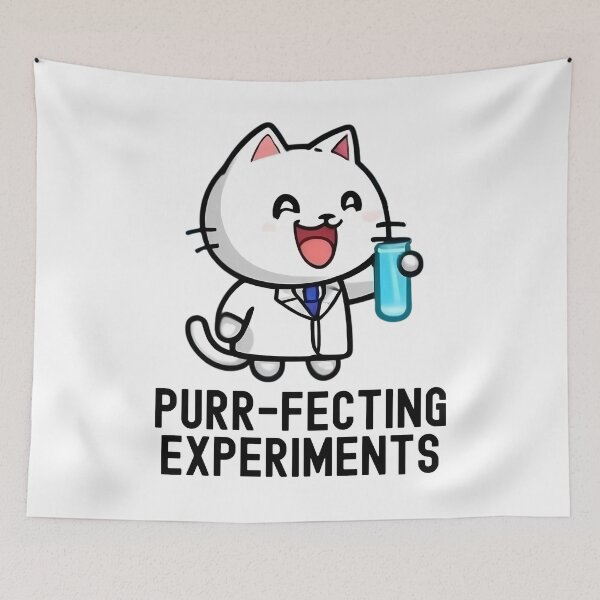 Item preview, Purr-fecting Experiments | Science Cat | Experiment Cat | Geeky Cat Lover | Laboratory Cat | Geek Cat | Nerd Cat designed and sold by jadedscientist.