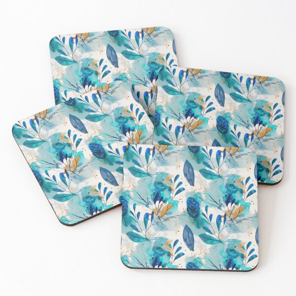 Item preview, Blue and gold floral pattern designed and sold by teach92.