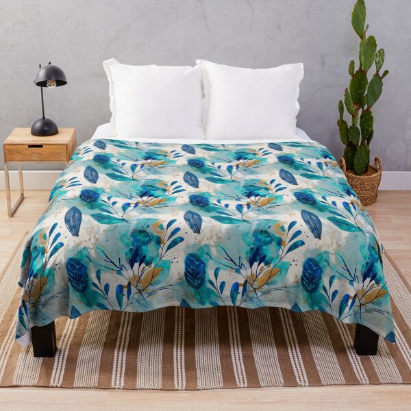 Item preview, Blue and gold floral pattern designed and sold by teach92.