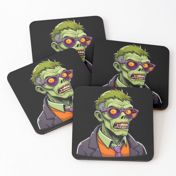 Item preview, Zombie Geek in Neon Shades - Quirky Undead Character Art designed and sold by SinghMerchUniverse.