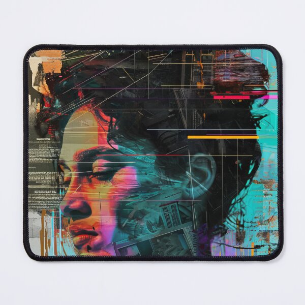 Item preview, Women portraits, digital distortion, intense glitch colors designed and sold by Piotrek0001.