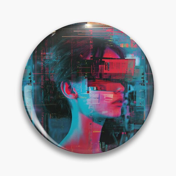 Item preview, Women portraits, digital distortion, intense glitch colors designed and sold by Piotrek0001.