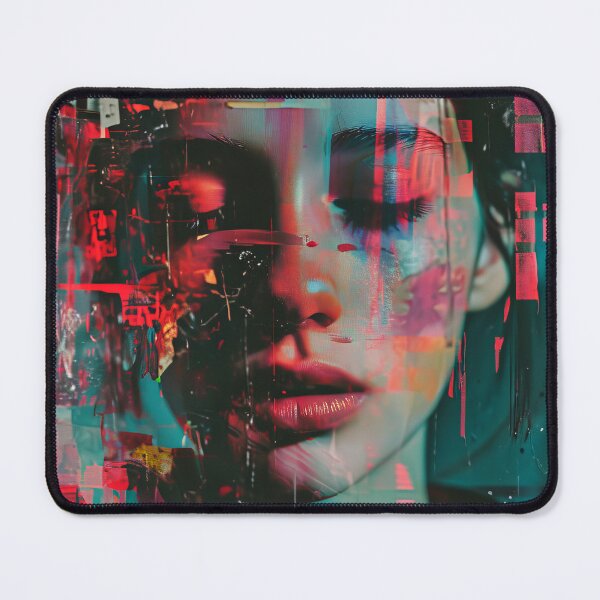 Item preview, Women portraits, digital distortion, intense glitch colors designed and sold by Piotrek0001.