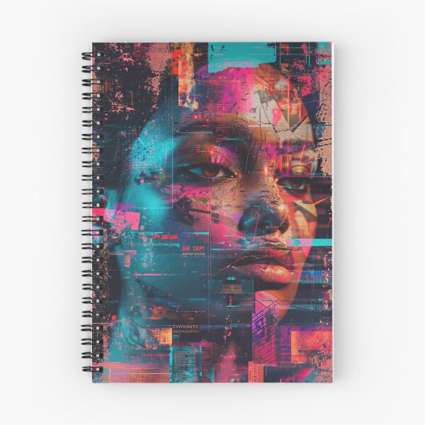 Item preview, Women portraits, digital distortion, intense glitch colors designed and sold by Piotrek0001.