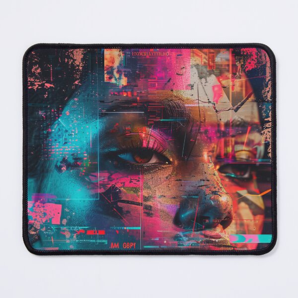 Item preview, Women portraits, digital distortion, intense glitch colors designed and sold by Piotrek0001.