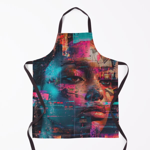 Item preview, Women portraits, digital distortion, intense glitch colors designed and sold by Piotrek0001.