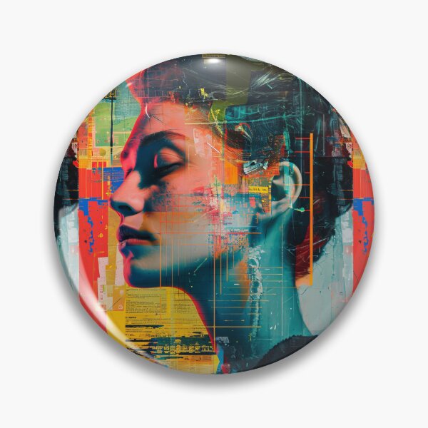 Item preview, Women portraits, digital distortion, intense glitch colors designed and sold by Piotrek0001.
