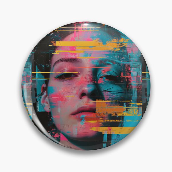 Item preview, Women portraits, digital distortion, intense glitch colors designed and sold by Piotrek0001.