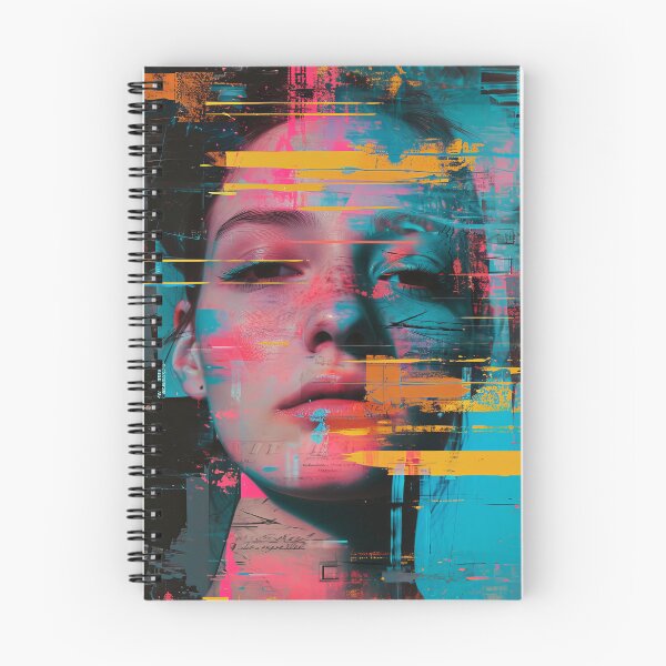 Item preview, Women portraits, digital distortion, intense glitch colors designed and sold by Piotrek0001.