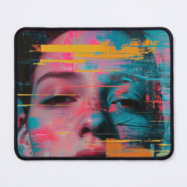 Item preview, Women portraits, digital distortion, intense glitch colors designed and sold by Piotrek0001.