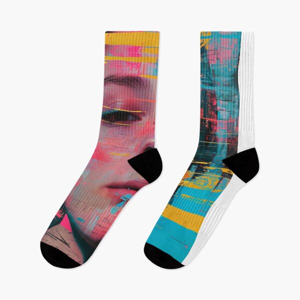 Item preview, Women portraits, digital distortion, intense glitch colors designed and sold by Piotrek0001.