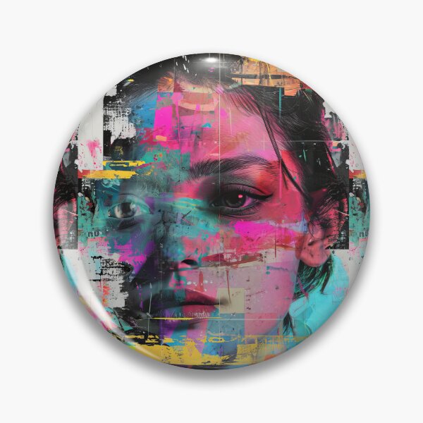 Item preview, Women portraits, digital distortion, intense glitch colors designed and sold by Piotrek0001.