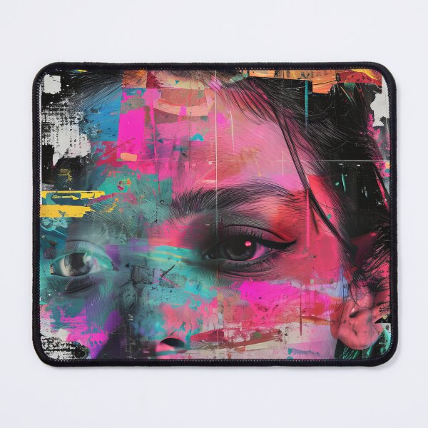 Item preview, Women portraits, digital distortion, intense glitch colors designed and sold by Piotrek0001.