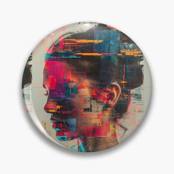 Item preview, Women portraits, digital distortion, intense glitch colors designed and sold by Piotrek0001.
