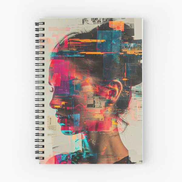 Item preview, Women portraits, digital distortion, intense glitch colors designed and sold by Piotrek0001.